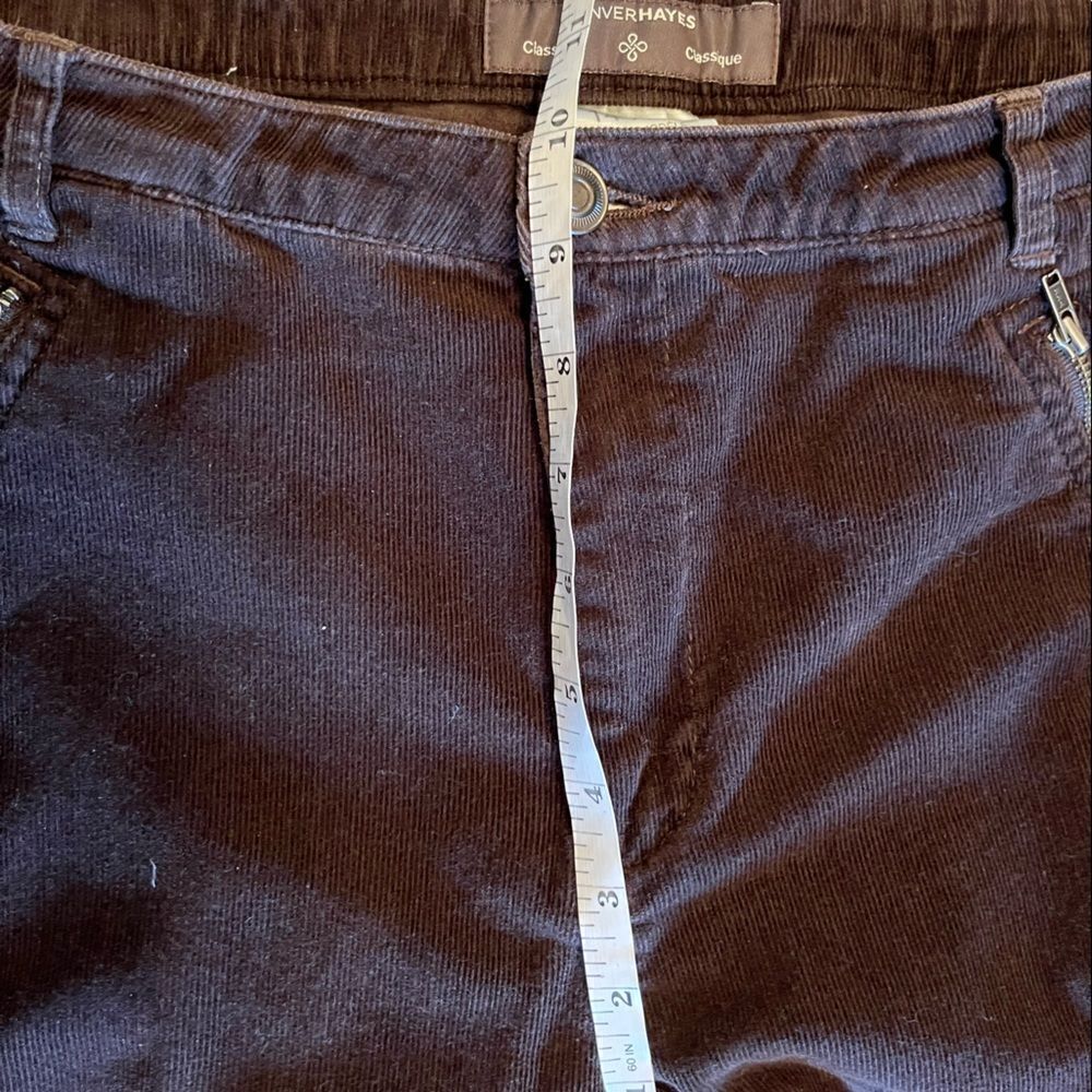 Vintage 90s mid rise wide leg brown corduroy pants - Picture 7 of 8